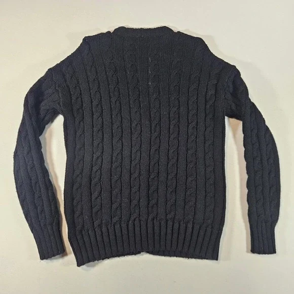 Pendleton Wool Cardigan Sweater Shetland Fisherman V-Neck Women's Small Black - Picture 3 of 7